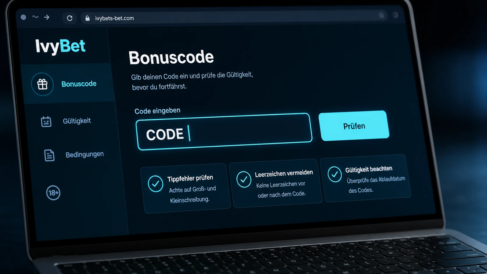 IvyBet Bonus Code richtig verwenden