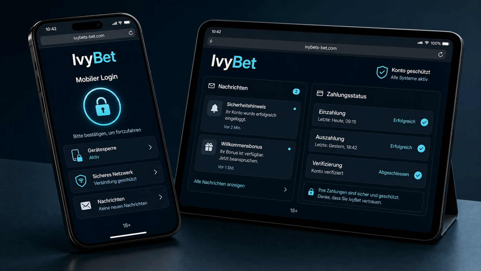 IvyBet Login auf mobilen Geräten